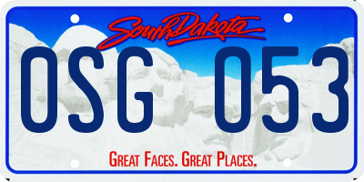 SD license plate 0SGO53