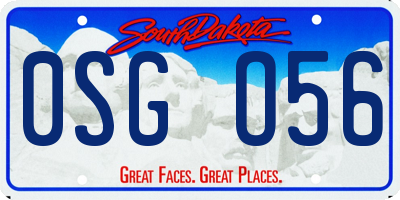 SD license plate 0SGO56