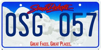 SD license plate 0SGO57