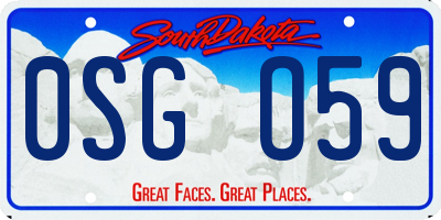 SD license plate 0SGO59