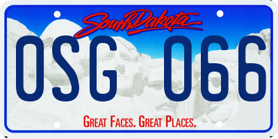 SD license plate 0SGO66