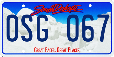 SD license plate 0SGO67