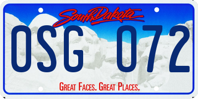 SD license plate 0SGO72