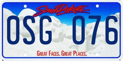 SD license plate 0SGO76