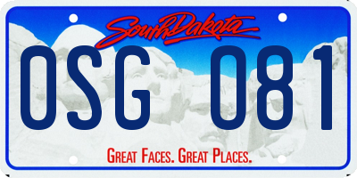 SD license plate 0SGO81