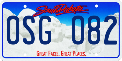 SD license plate 0SGO82