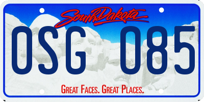 SD license plate 0SGO85
