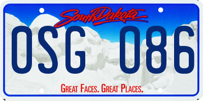 SD license plate 0SGO86