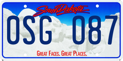 SD license plate 0SGO87