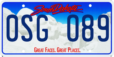 SD license plate 0SGO89