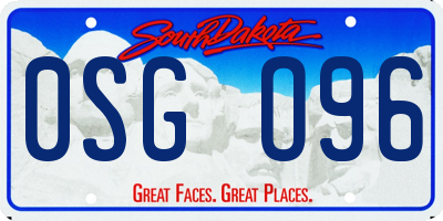 SD license plate 0SGO96
