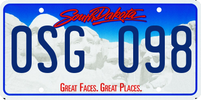 SD license plate 0SGO98