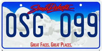SD license plate 0SGO99