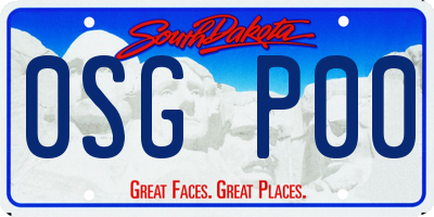 SD license plate 0SGP00