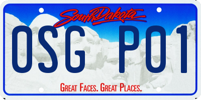 SD license plate 0SGP01