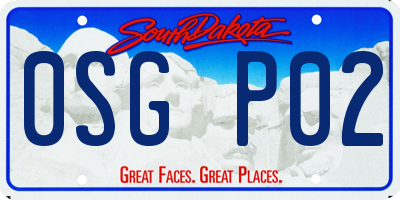SD license plate 0SGP02