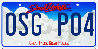 SD license plate 0SGP04