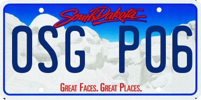 SD license plate 0SGP06