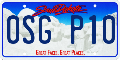 SD license plate 0SGP10
