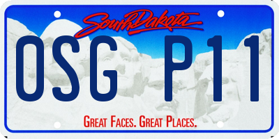 SD license plate 0SGP11