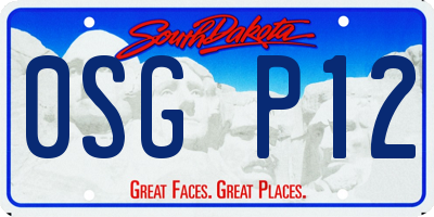 SD license plate 0SGP12