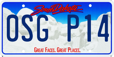 SD license plate 0SGP14