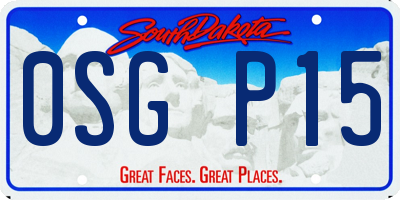 SD license plate 0SGP15