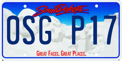 SD license plate 0SGP17