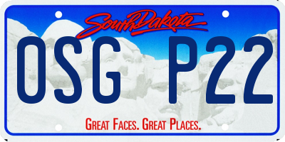 SD license plate 0SGP22