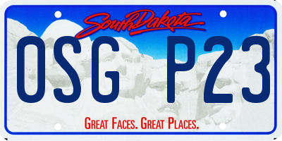 SD license plate 0SGP23