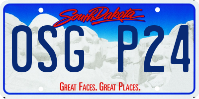 SD license plate 0SGP24
