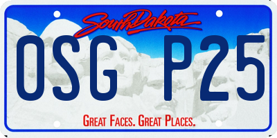 SD license plate 0SGP25