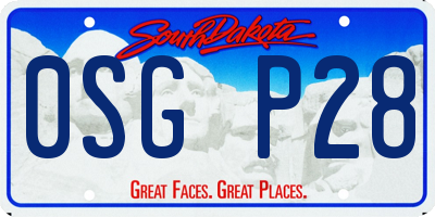 SD license plate 0SGP28