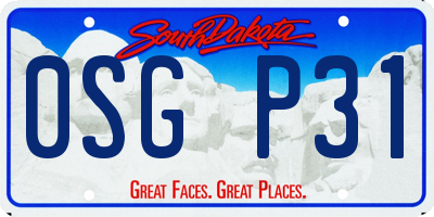 SD license plate 0SGP31