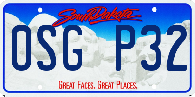 SD license plate 0SGP32