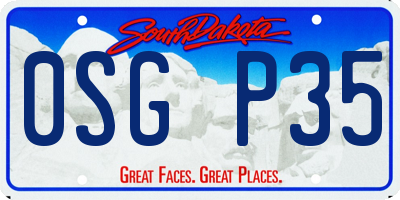 SD license plate 0SGP35