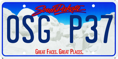 SD license plate 0SGP37