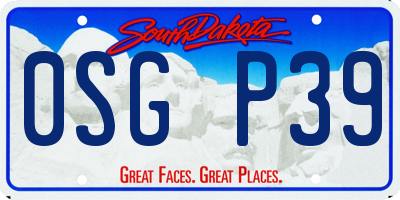 SD license plate 0SGP39