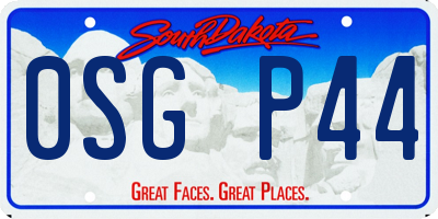 SD license plate 0SGP44