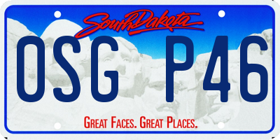 SD license plate 0SGP46