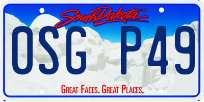 SD license plate 0SGP49