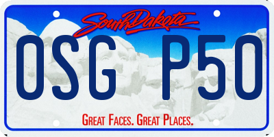 SD license plate 0SGP50