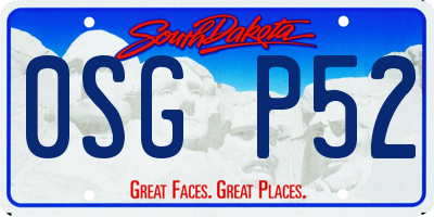 SD license plate 0SGP52