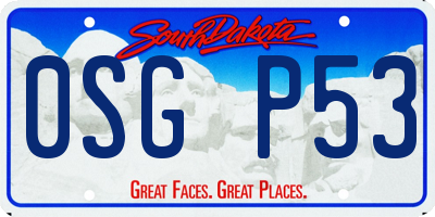SD license plate 0SGP53
