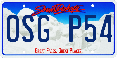SD license plate 0SGP54