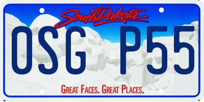 SD license plate 0SGP55