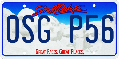 SD license plate 0SGP56