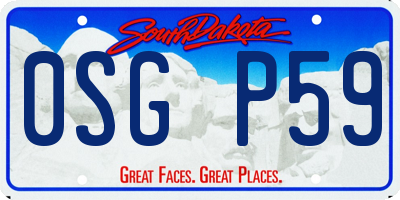 SD license plate 0SGP59