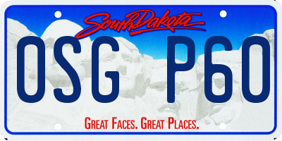 SD license plate 0SGP60