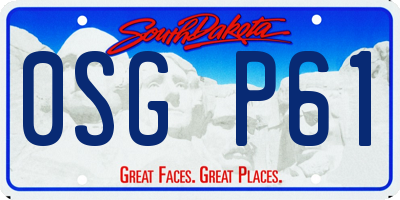 SD license plate 0SGP61